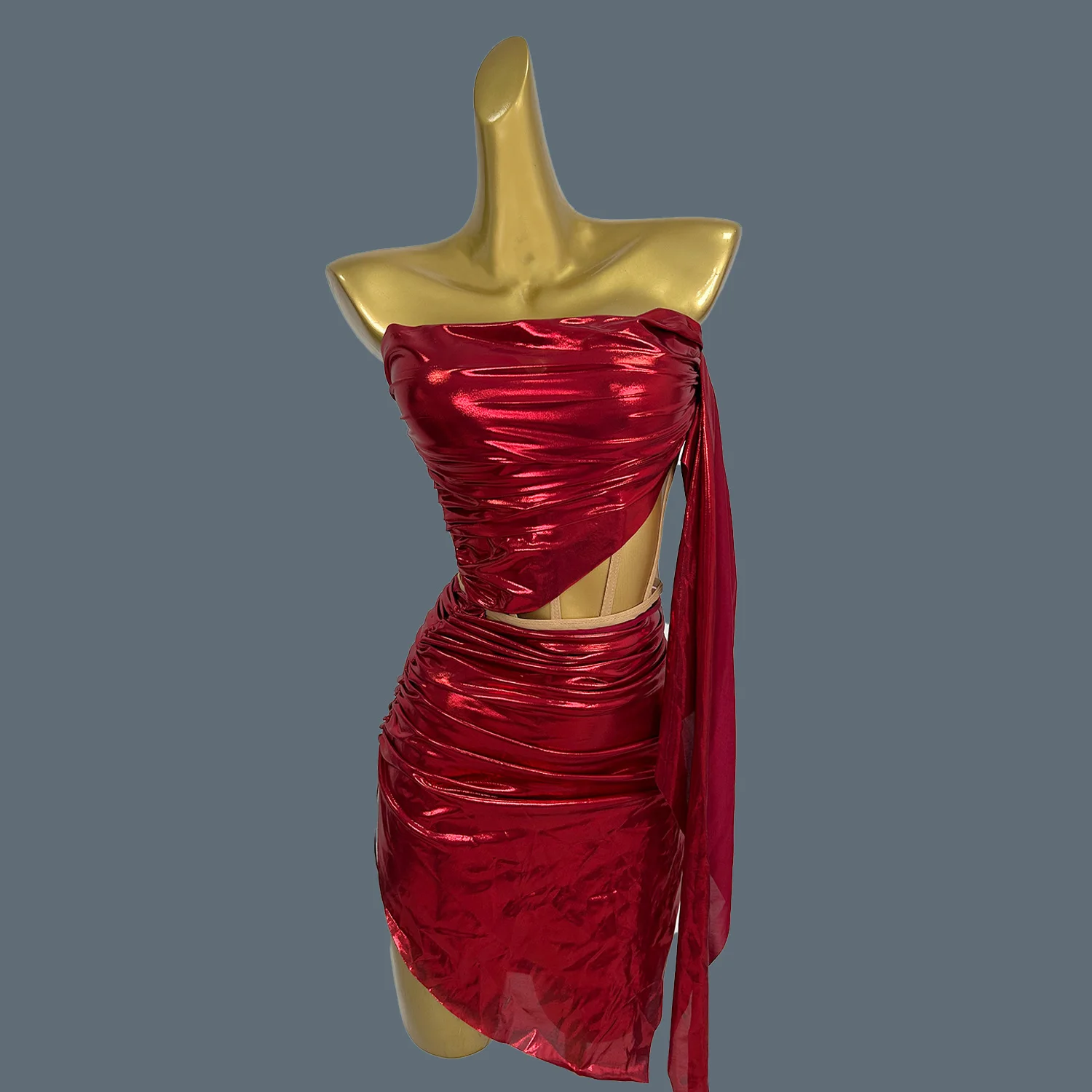 New Asymmetrical Strapless Top Mini Skirt 2pcs Set Girls Club Party Show Wear Fashion Bodycon Prom Dress for Women Xiongzhong
New Asymmetrical Strapless Top Mini Skirt 2pcs Set Girls Club Party Show Wear Fashion Bodycon Prom Dress for Women Xiongzhong