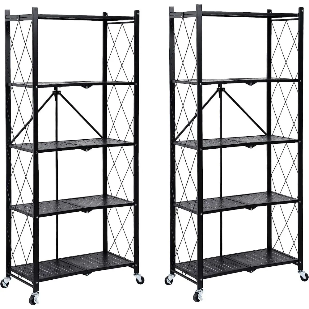 Heavy Duty 5-Tier Foldable Metal Rack,Storage Shelving Unit 1250 lbs with Wheels Moving Organizer Shelves for Garage Kitchen
Heavy Duty 5-Tier Foldable Metal Rack,Storage Shelving Unit 1250 lbs with Wheels Moving Organizer Shelves for Garage Kitchen