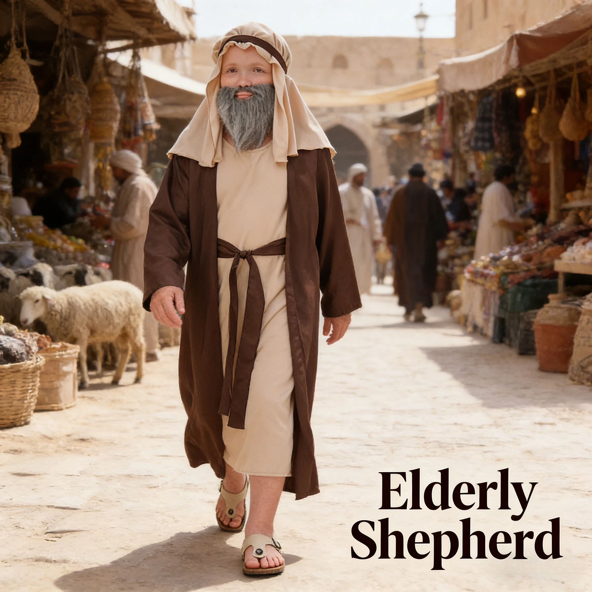 Arab Brown Old Man Costume Middle East Shepherd Elder Clothing for Kids Historical Stage Performance
Arab Brown Old Man Costume Middle East Shepherd Elder Clothing for Kids Historical Stage Performance