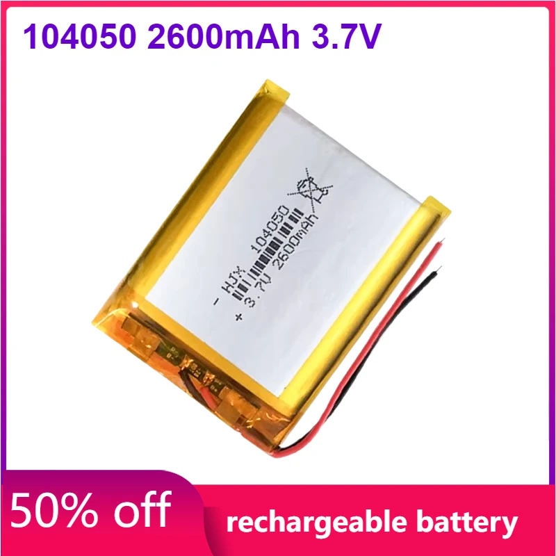 104050 2600mAh 3.7V Lithium Battery for GPS MP3 4 5 Driving Recorder Camera Recharable Battery
104050 2600mAh 3.7V Lithium Battery for GPS MP3 4 5 Driving Recorder Camera Recharable Battery