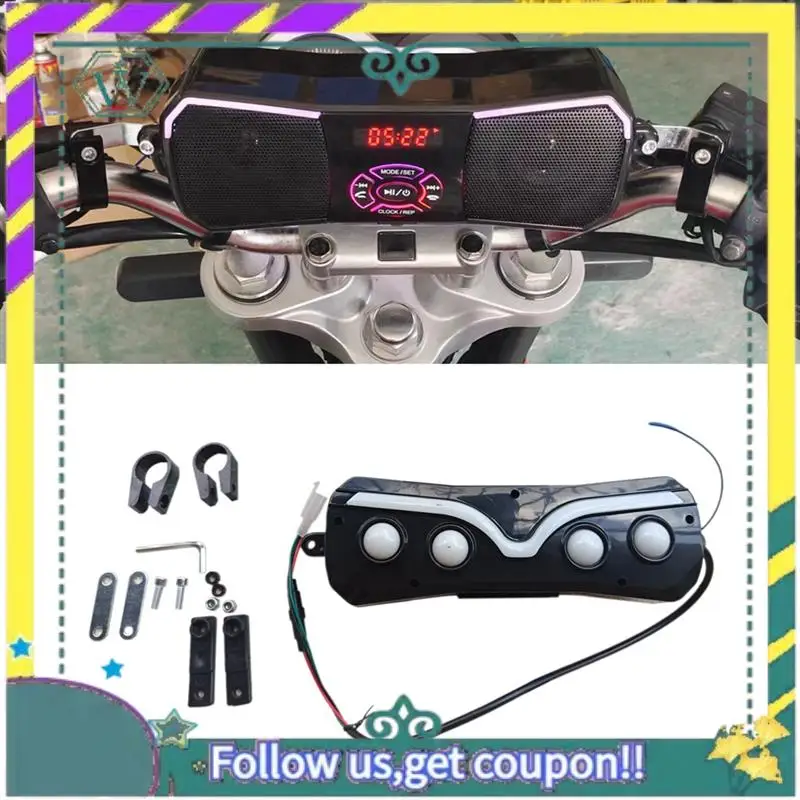 Upgraded Motorcycle Audio Speaker Water Resistant Colorful Lights Waterproof Bluetooth MP3 FM Support USB Card AUX Audio Player
Upgraded Motorcycle Audio Speaker Water Resistant Colorful Lights Waterproof Bluetooth MP3 FM Support USB Card AUX Audio Player