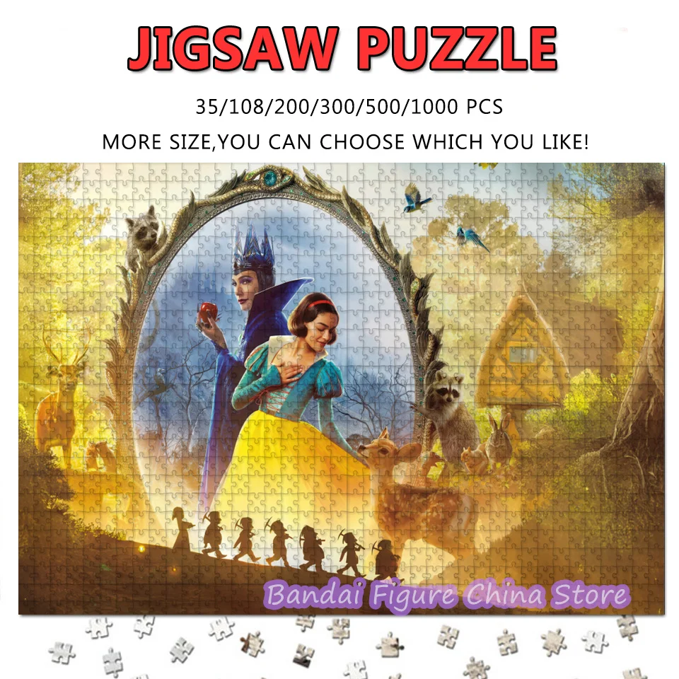 Disney Princess Movies Print Puzzle 108/200/300/500/1000 Pieces Snow White and The Seven Dwarfs Jigsaw Puzzles Decompress Toys
Disney Princess Movies Print Puzzle 108/200/300/500/1000 Pieces Snow White and The Seven Dwarfs Jigsaw Puzzles Decompress Toys