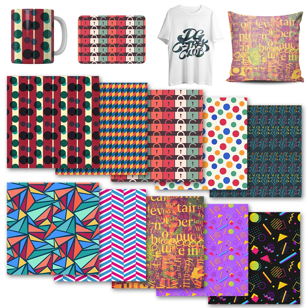 WOWOCUT Geometric Infusible Transfer Ink Heat Transfer Paper 12"X12" Sublimation Pattern for T-Shirt Iron on Transfer Paper DIY
WOWOCUT Geometric Infusible Transfer Ink Heat Transfer Paper 12"X12" Sublimation Pattern for T-Shirt Iron on Transfer Paper DIY