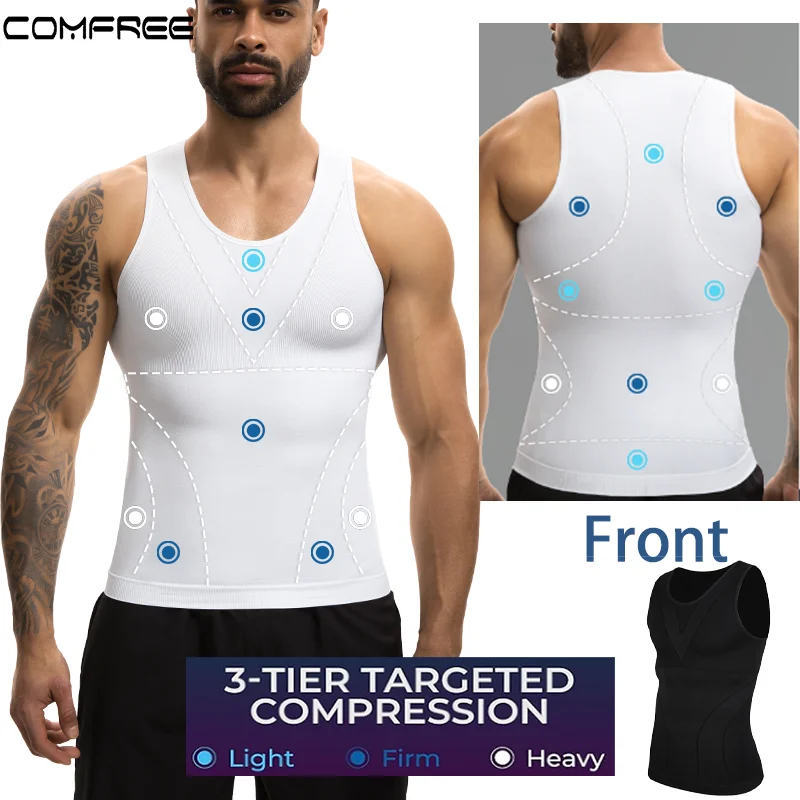 Gynecomastia Compression Shirts for Men 3 Tier Compression Sleeveless Slimming Undershirts Tummy Control Body Shaper Tank Top
Gynecomastia Compression Shirts for Men 3 Tier Compression Sleeveless Slimming Undershirts Tummy Control Body Shaper Tank Top