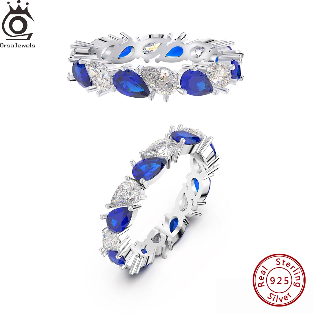 ORSA JEWELS New 925 Sterling Silver Sapphire Ring Romantic Cubic Zirconia Rings Women Prong Setting Blue CZ Hand Jewelry LZR04
ORSA JEWELS New 925 Sterling Silver Sapphire Ring Romantic Cubic Zirconia Rings Women Prong Setting Blue CZ Hand Jewelry LZR04