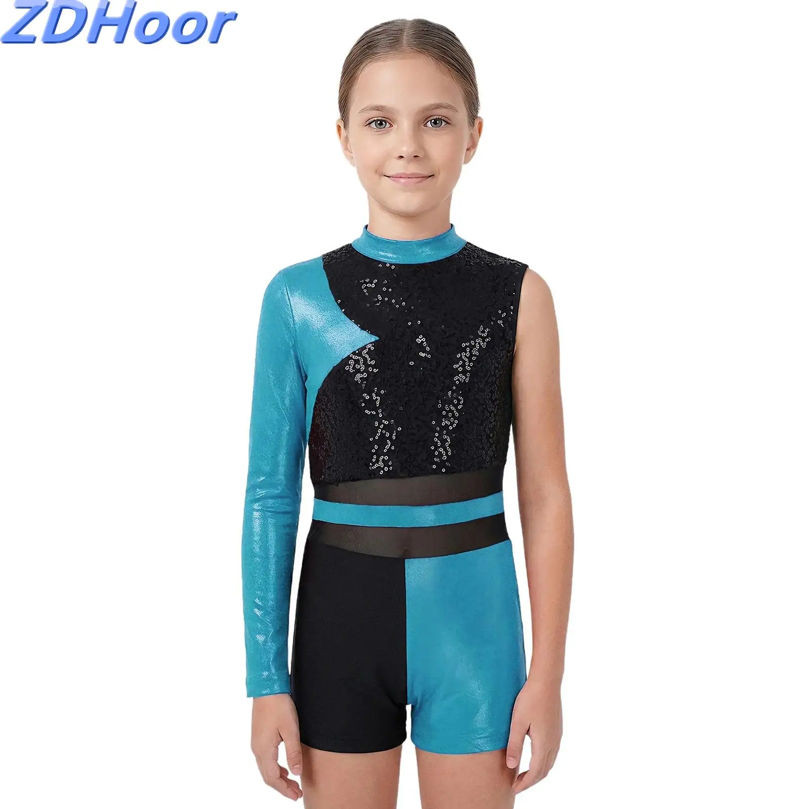 Kids Girls Ballet Dance Leotard Cutout Back Glittery Sequins Color Block Patchwork Metallic Asymmetrical Jumpsuit for Dancewear
Kids Girls Ballet Dance Leotard Cutout Back Glittery Sequins Color Block Patchwork Metallic Asymmetrical Jumpsuit for Dancewear