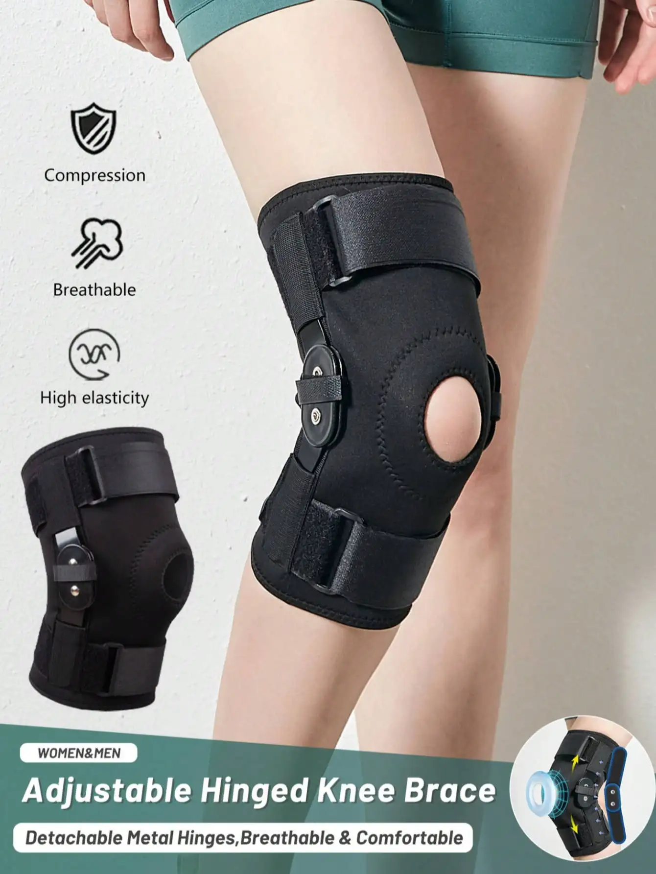 1pc Steel Supported Knee Brace With Dual Straps, Black Color, Size S/M/L/XL/XXL, Knee Joint Protector Sleeve, Removable Gym Accessories Knee Support Sports Knee Pads Gym Knee Pads
1pc Steel Supported Knee Brace With Dual Straps, Black Color, Size S/M/L/XL/XXL, Knee Joint Protector Sleeve, Removable Gym Accessories Knee Support Sports Knee Pads Gym Knee Pads