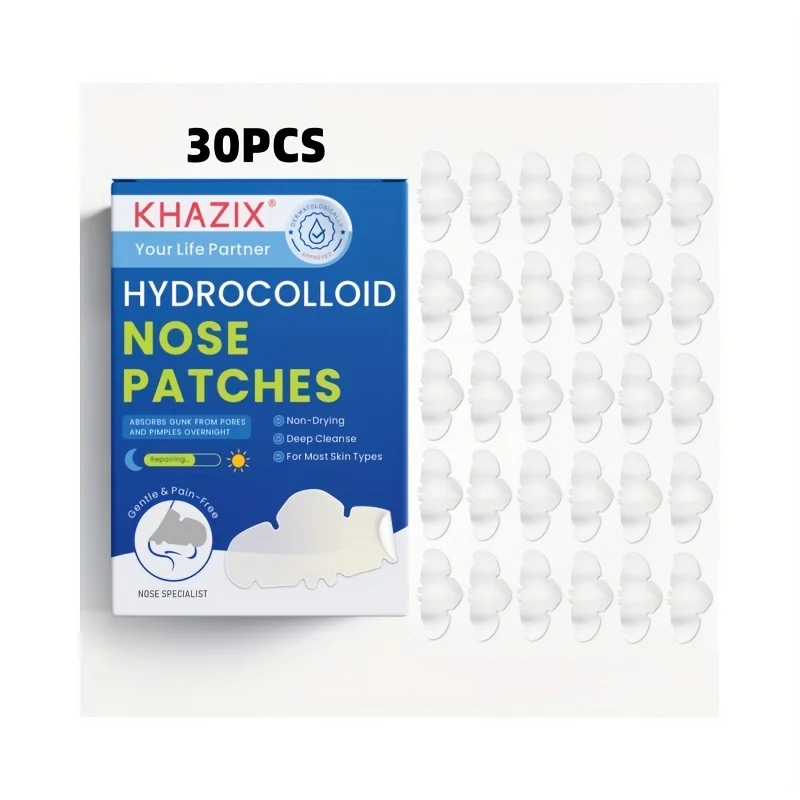 Use 30 pieces of hydrocolloid nose strips to remove black and white heads and clean your nose
Use 30 pieces of hydrocolloid nose strips to remove black and white heads and clean your nose