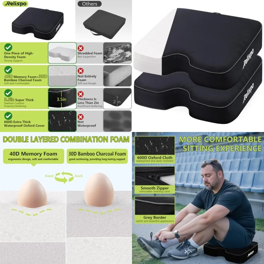 Stadium Seats for Bleachers with Integral Cutting Memory Foam, Stadium Seat Cushion Waterproof Extra Thick Bleacher Cushion, Po
Stadium Seats for Bleachers with Integral Cutting Memory Foam, Stadium Seat Cushion Waterproof Extra Thick Bleacher Cushion, Po