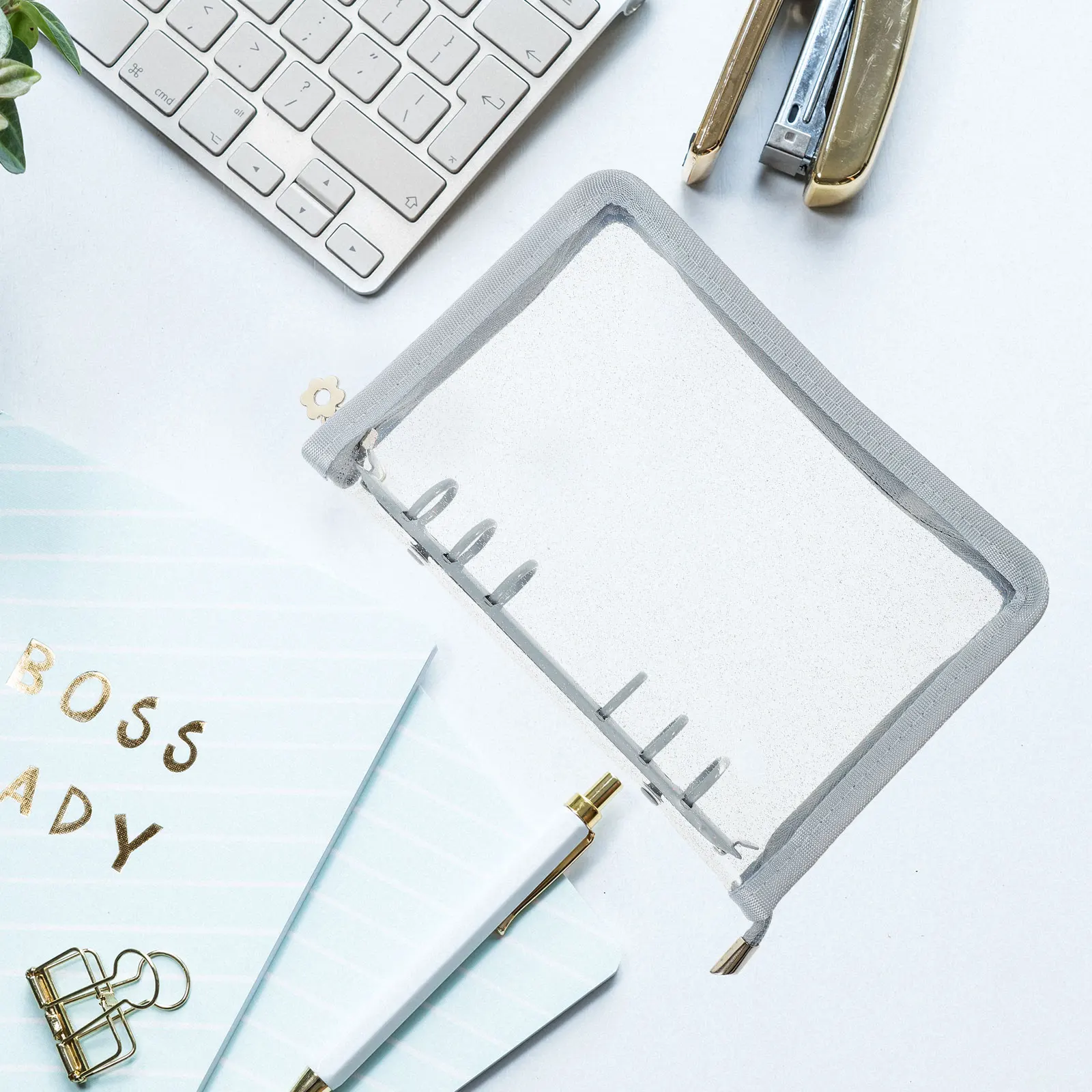 Zipper Book 6-Hole Binder Cover Mist Blue PVC Loose-Leaf Notebook Shell Easy Clean Anti-Slip Travel Diary Journal Office
Zipper Book 6-Hole Binder Cover Mist Blue PVC Loose-Leaf Notebook Shell Easy Clean Anti-Slip Travel Diary Journal Office