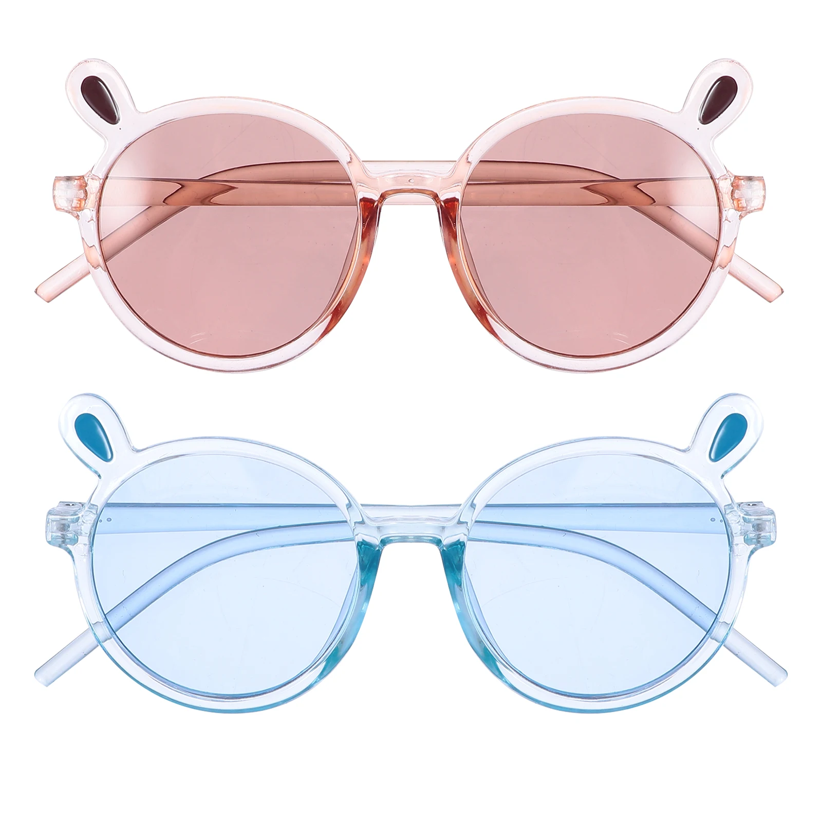 2Pcs Kids Sunglasses Round Frame Bear Ears Sturdy Children Glasses UV Protection Summer Beach Travel Gift Blue Photo Prop
2Pcs Kids Sunglasses Round Frame Bear Ears Sturdy Children Glasses UV Protection Summer Beach Travel Gift Blue Photo Prop