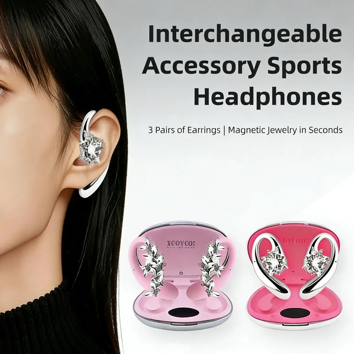 Bluetooth Wireless Earbuds New 3 Pairs Magnetic Zirconia Earrings Interchangeable Long Battery Life Stylish Gift for Women Girls
Bluetooth Wireless Earbuds New 3 Pairs Magnetic Zirconia Earrings Interchangeable Long Battery Life Stylish Gift for Women Girls