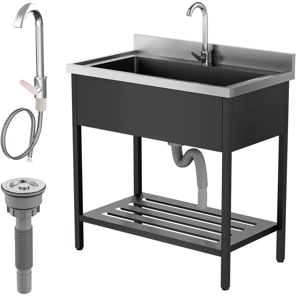 20 Deep Stainless Steel Utility Sink with Faucet and Legs for Laundry, Kitchen, Restaurant, Garage, Outdoor Use
20 Deep Stainless Steel Utility Sink with Faucet and Legs for Laundry, Kitchen, Restaurant, Garage, Outdoor Use