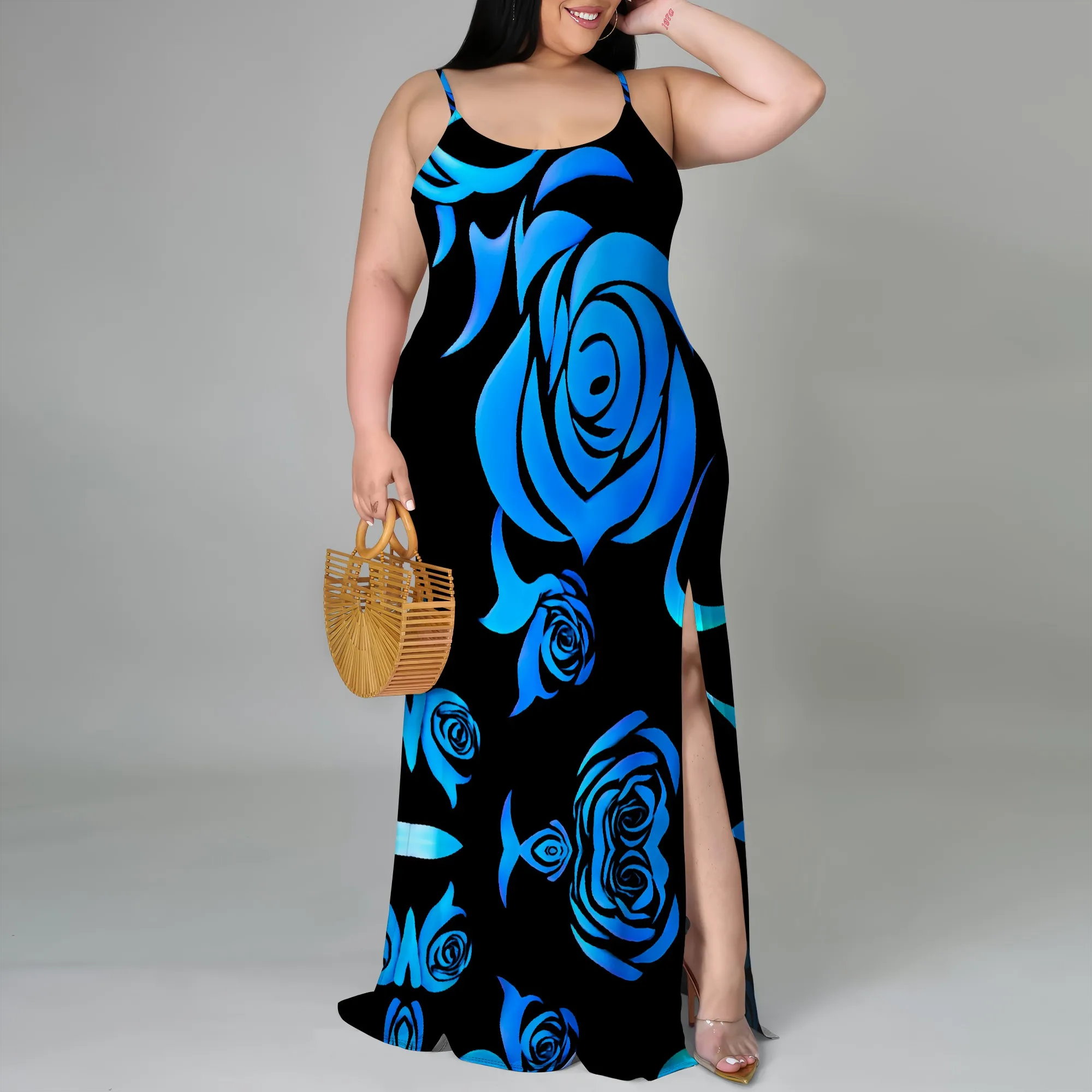 Blue Floral Print Women's Spaghetti Strap Maxi Dress 2025 New Arrival Casual Summer Dress XL-6XL
Blue Floral Print Women's Spaghetti Strap Maxi Dress 2025 New Arrival Casual Summer Dress XL-6XL