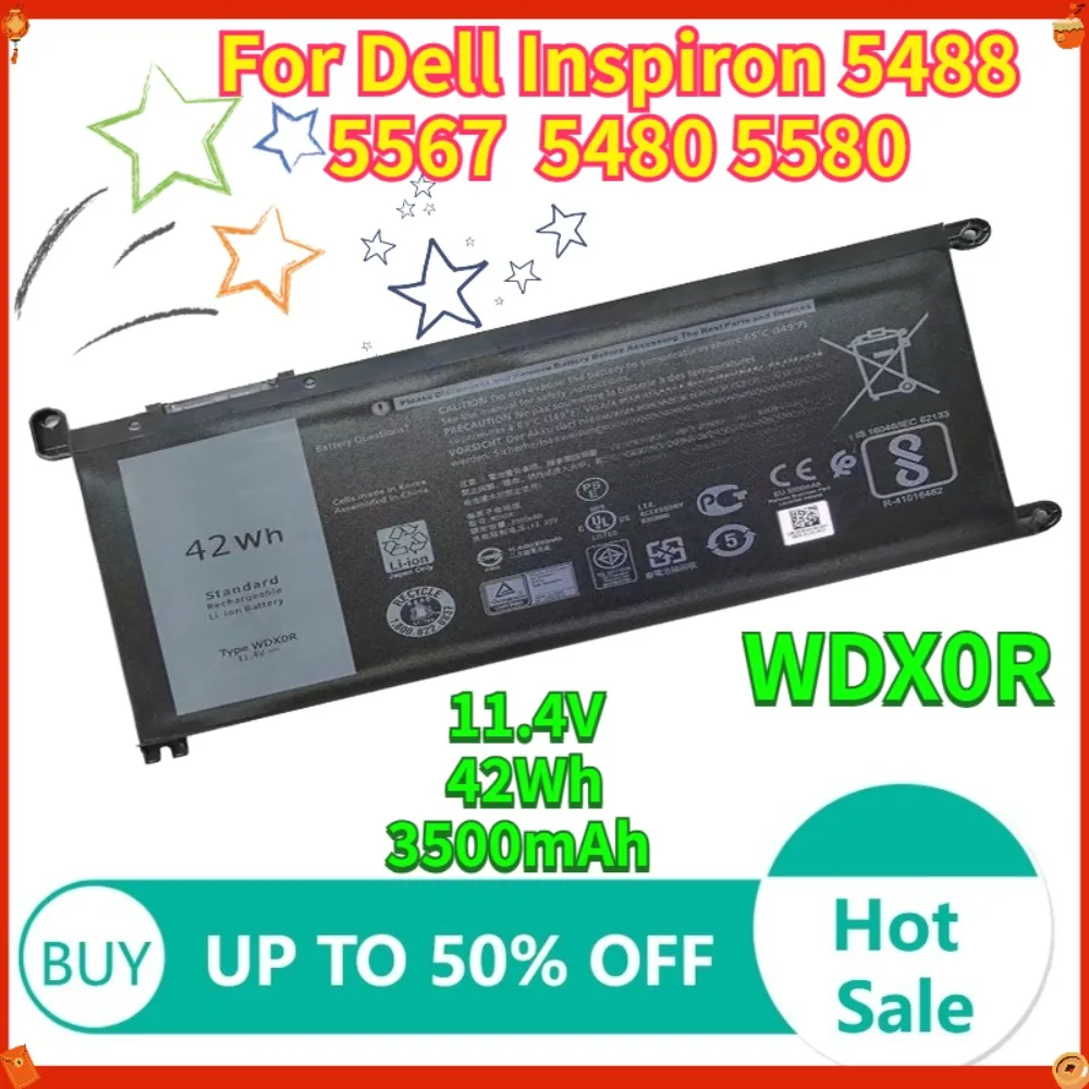 Laptop Battery For Dell Vostro 5468 5471 5568 Inspiron 13 5368 5378 5379 7368 5770 7460 7472 5567 5570 5579 WDX0R 3500mAh 42Wh
Laptop Battery For Dell Vostro 5468 5471 5568 Inspiron 13 5368 5378 5379 7368 5770 7460 7472 5567 5570 5579 WDX0R 3500mAh 42Wh