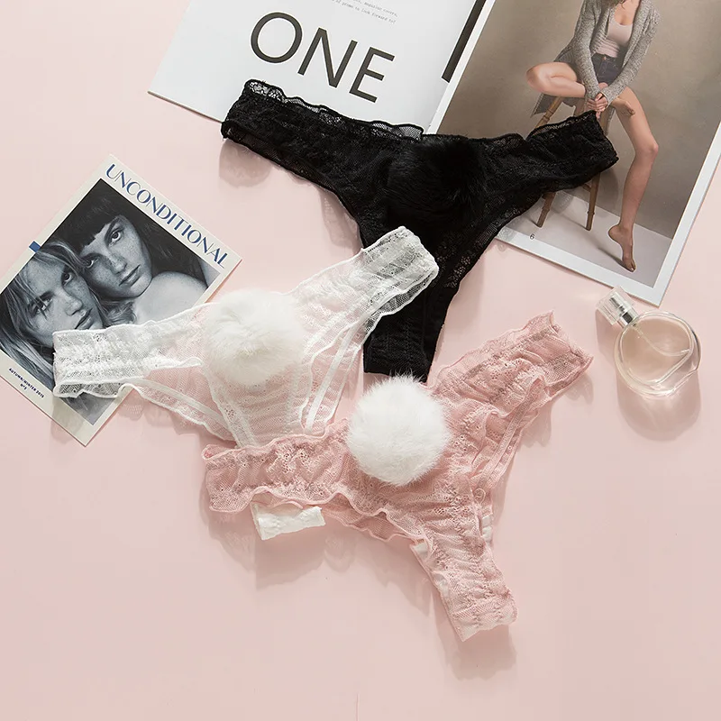 SP&CITY Embrodiery Lace Transparent Sexy Thongs Cute Plush Ball Women's Underwear Temptation Cotton Crotch Mesh Hollowed Panties
SP&CITY Embrodiery Lace Transparent Sexy Thongs Cute Plush Ball Women's Underwear Temptation Cotton Crotch Mesh Hollowed Panties