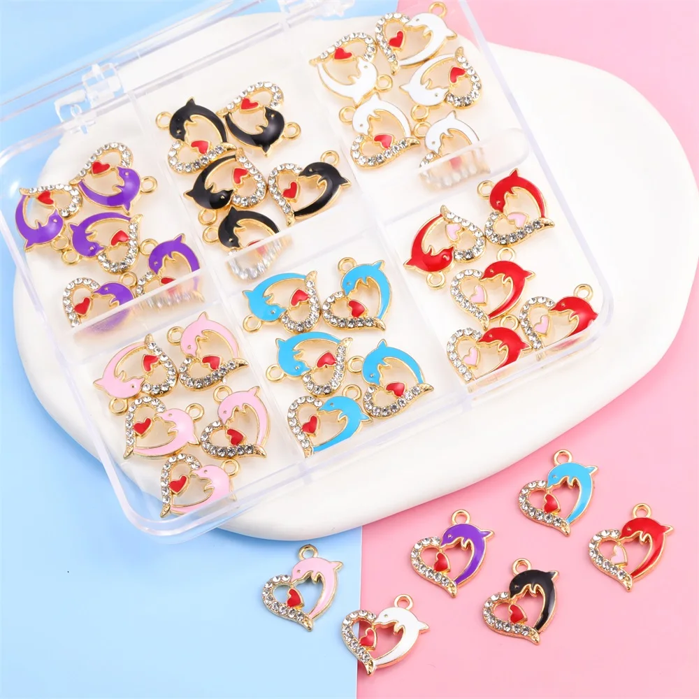 10Pcs Crystal Love Dolphin Rhinestone Enamel Alloy Pendant Charms For DIY Jewelry Making Earrings Bracelets Animal Handmade
10Pcs Crystal Love Dolphin Rhinestone Enamel Alloy Pendant Charms For DIY Jewelry Making Earrings Bracelets Animal Handmade