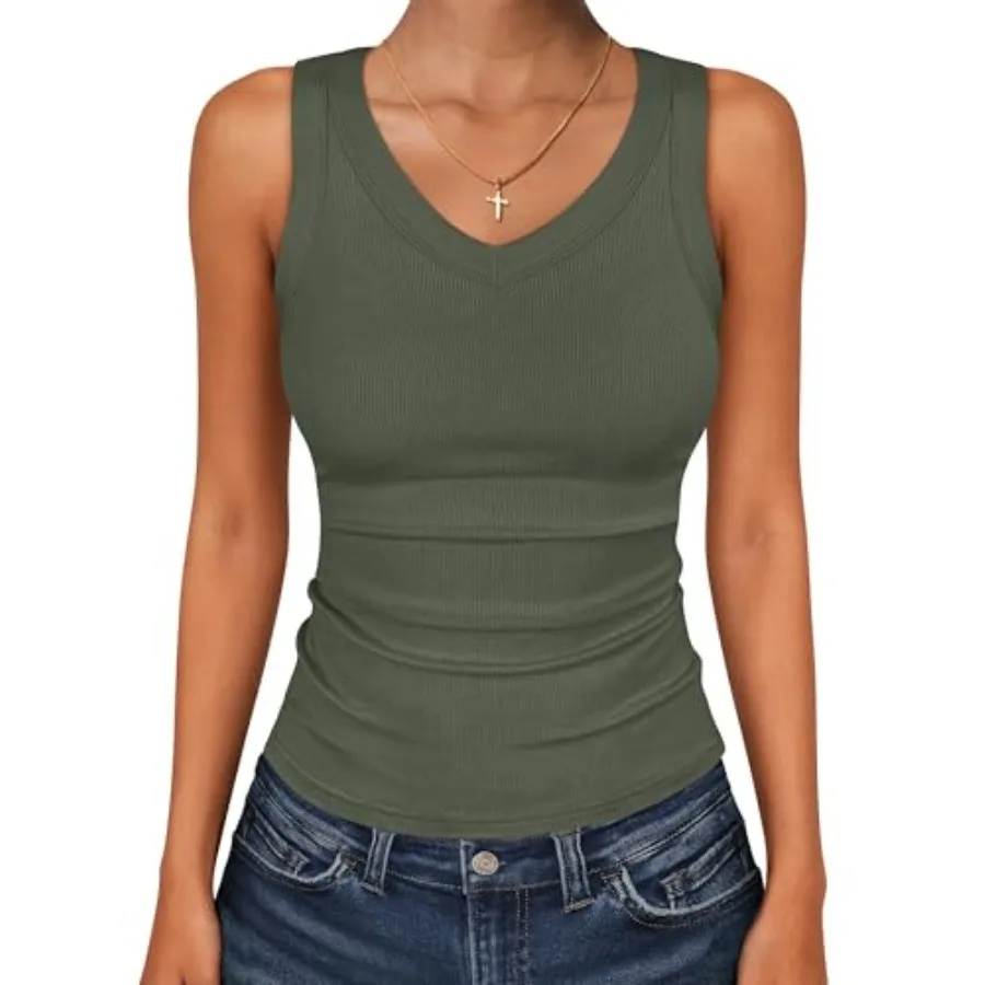 ANRABESS Tank Tops for Women V Neck Ribbed Knit Slim Fitted Sleeveless Basic Tee Tanks Casual Summer Clothes 2026
ANRABESS Tank Tops for Women V Neck Ribbed Knit Slim Fitted Sleeveless Basic Tee Tanks Casual Summer Clothes 2026