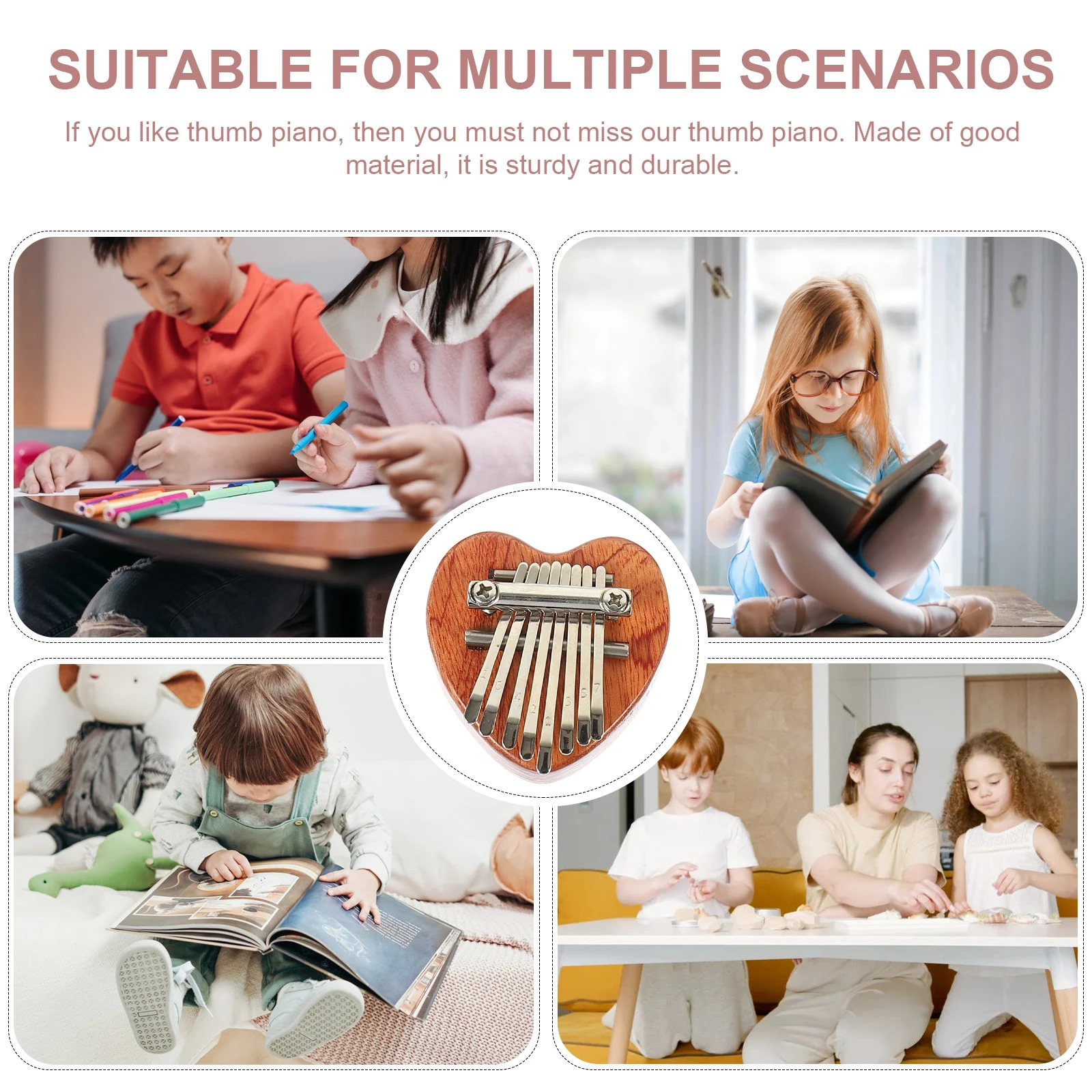 3 Pcs Love Wooden Thumb Piano Child Musical Instrument Stainless Steel Mini
3 Pcs Love Wooden Thumb Piano Child Musical Instrument Stainless Steel Mini