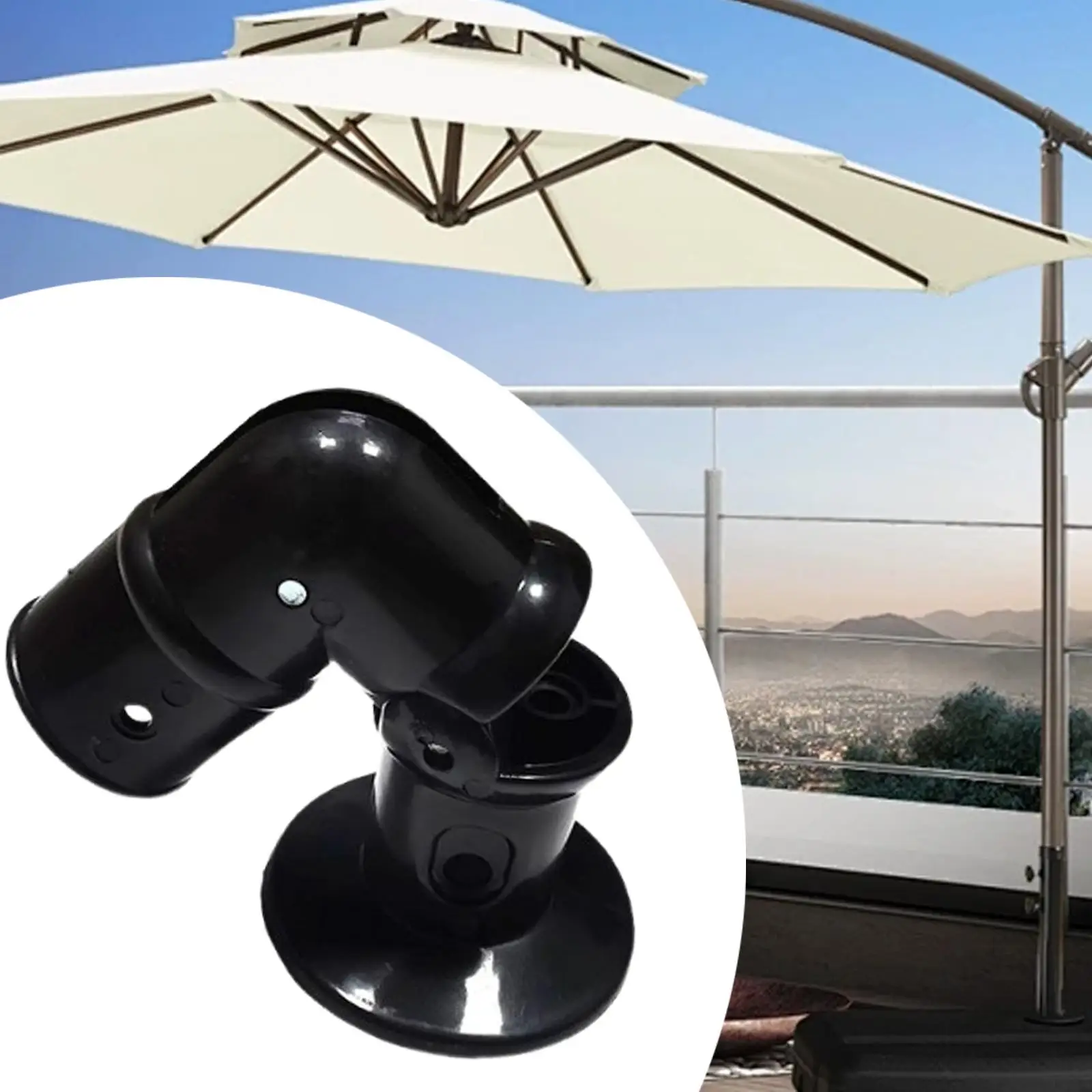 Patio Umbrella Parasol Bracket Black Plastic Elbow Clamp Mount Repair Part for Balcony Yard Backyard Garden
Patio Umbrella Parasol Bracket Black Plastic Elbow Clamp Mount Repair Part for Balcony Yard Backyard Garden