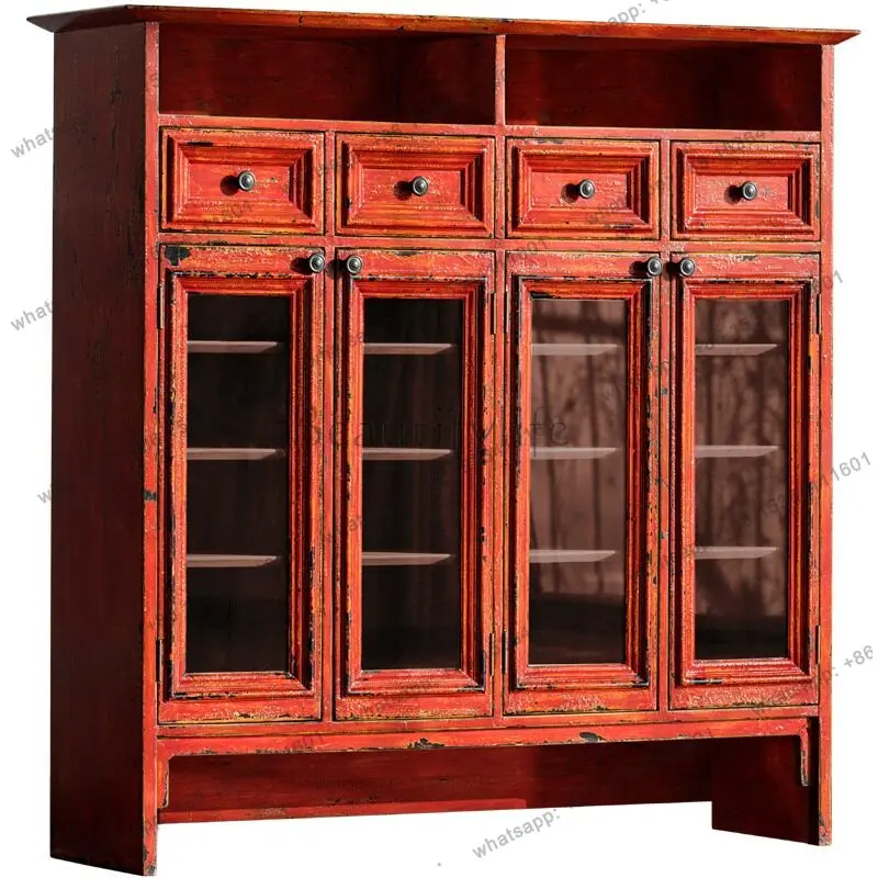 American rural pastoral antique old solid wood dining side cabinet decorative art cabinet
American rural pastoral antique old solid wood dining side cabinet decorative art cabinet