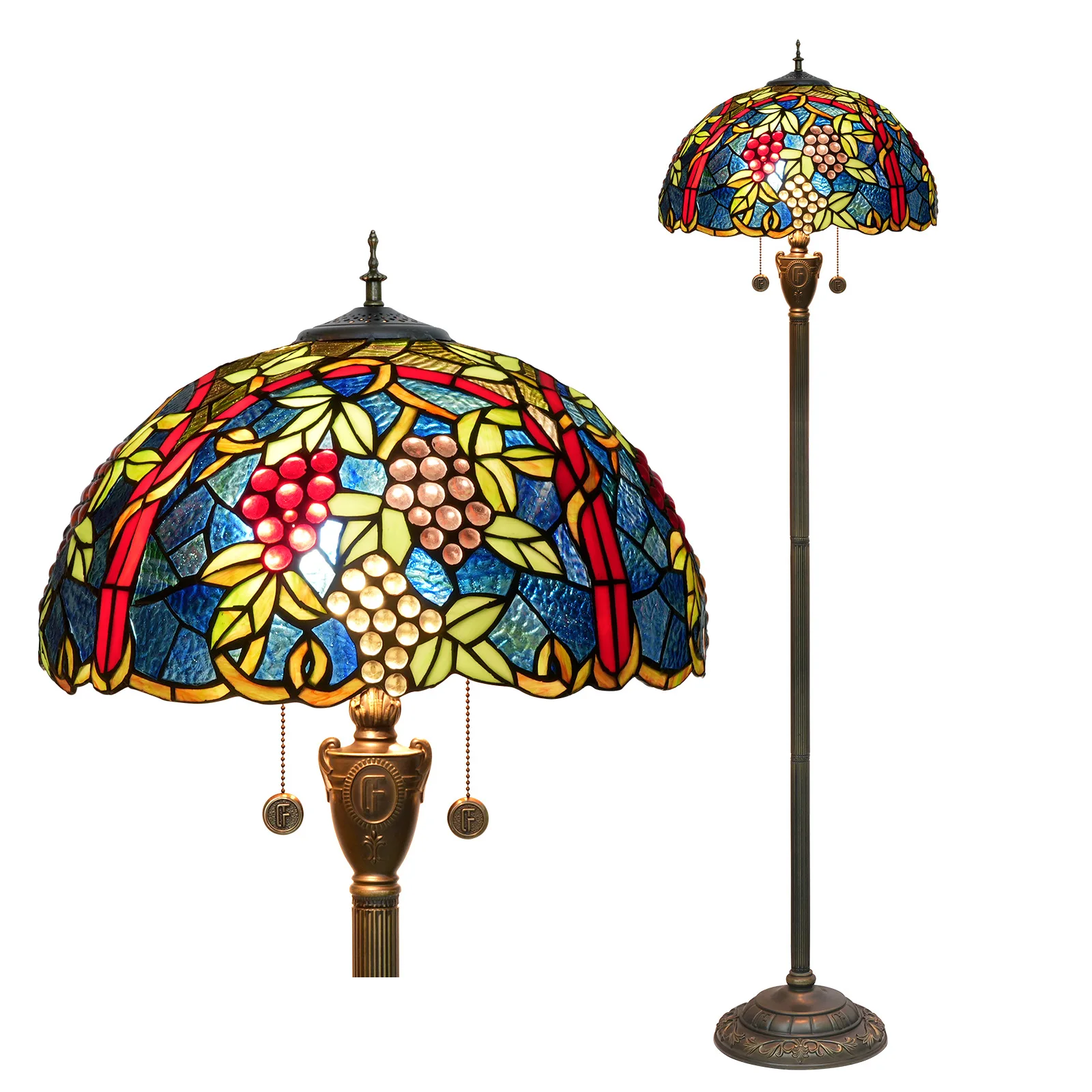 Dia43cm Tiffany Grape Fruit Art Stained Glass Lampshade Bar Home Soldering Light Living Room Dining Room Bedroom Floor Lamp
Dia43cm Tiffany Grape Fruit Art Stained Glass Lampshade Bar Home Soldering Light Living Room Dining Room Bedroom Floor Lamp