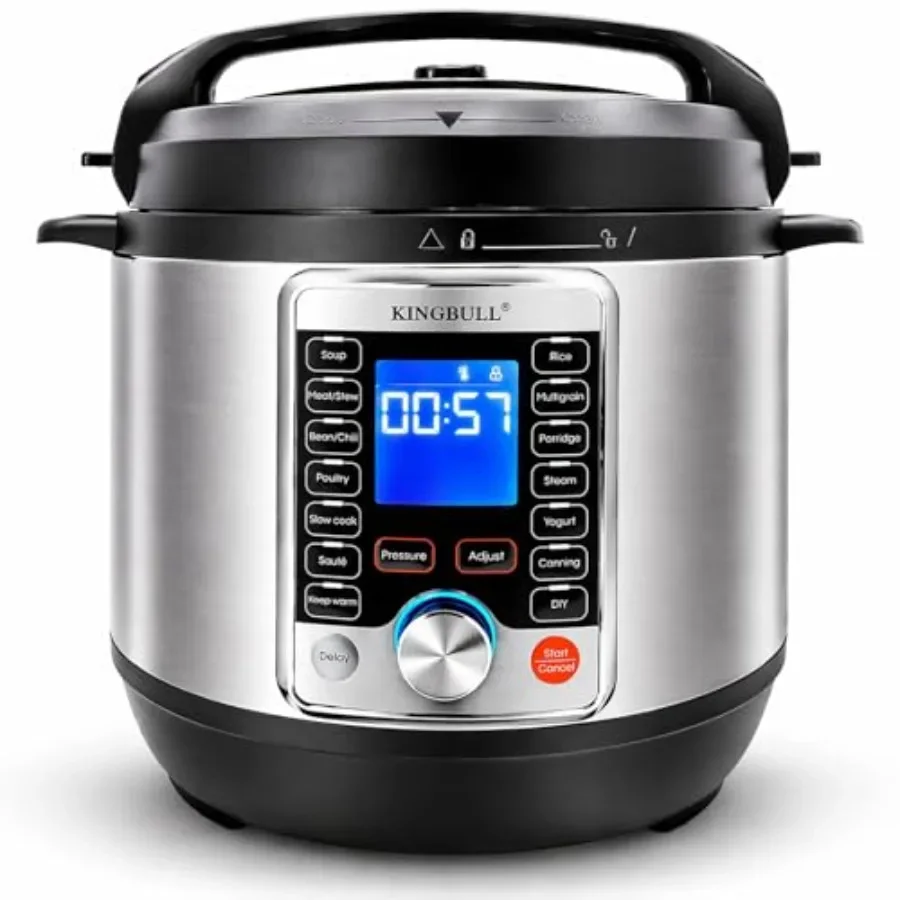14-in-1 Electric Pressure Cooker 6 Quart, Stainless Steel Multi Cooker with LCD Display, Slow Cooker, Rice Cooker, Steamer, Sau
14-in-1 Electric Pressure Cooker 6 Quart, Stainless Steel Multi Cooker with LCD Display, Slow Cooker, Rice Cooker, Steamer, Sau