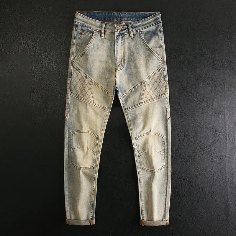 Handsome jeans for men, motorcycle nostalgic retro washed high-end slim fit, small foot elastic long pants
Handsome jeans for men, motorcycle nostalgic retro washed high-end slim fit, small foot elastic long pants