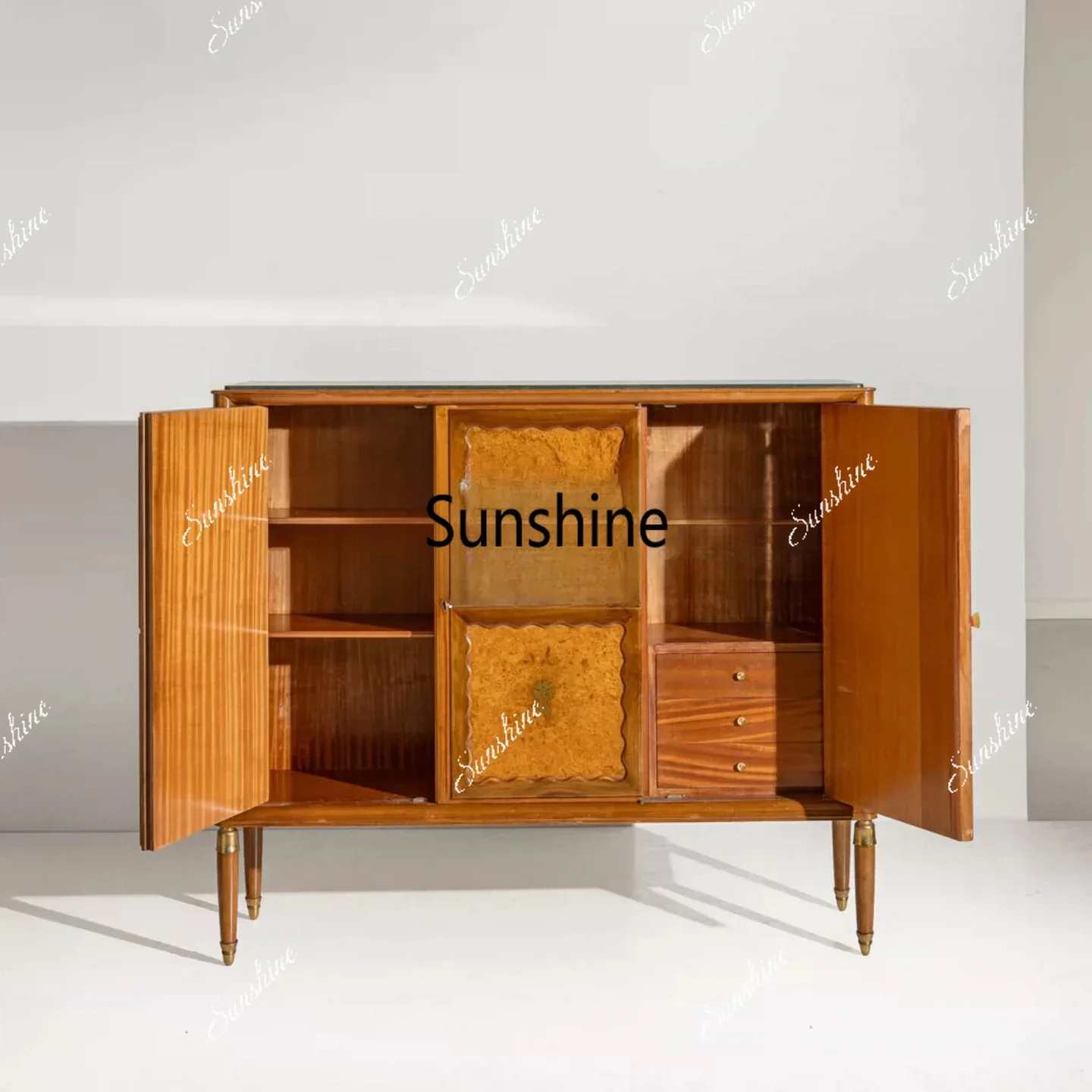 Medieval solid wood marble dining side cabinet living room household storage cabinet
Medieval solid wood marble dining side cabinet living room household storage cabinet
