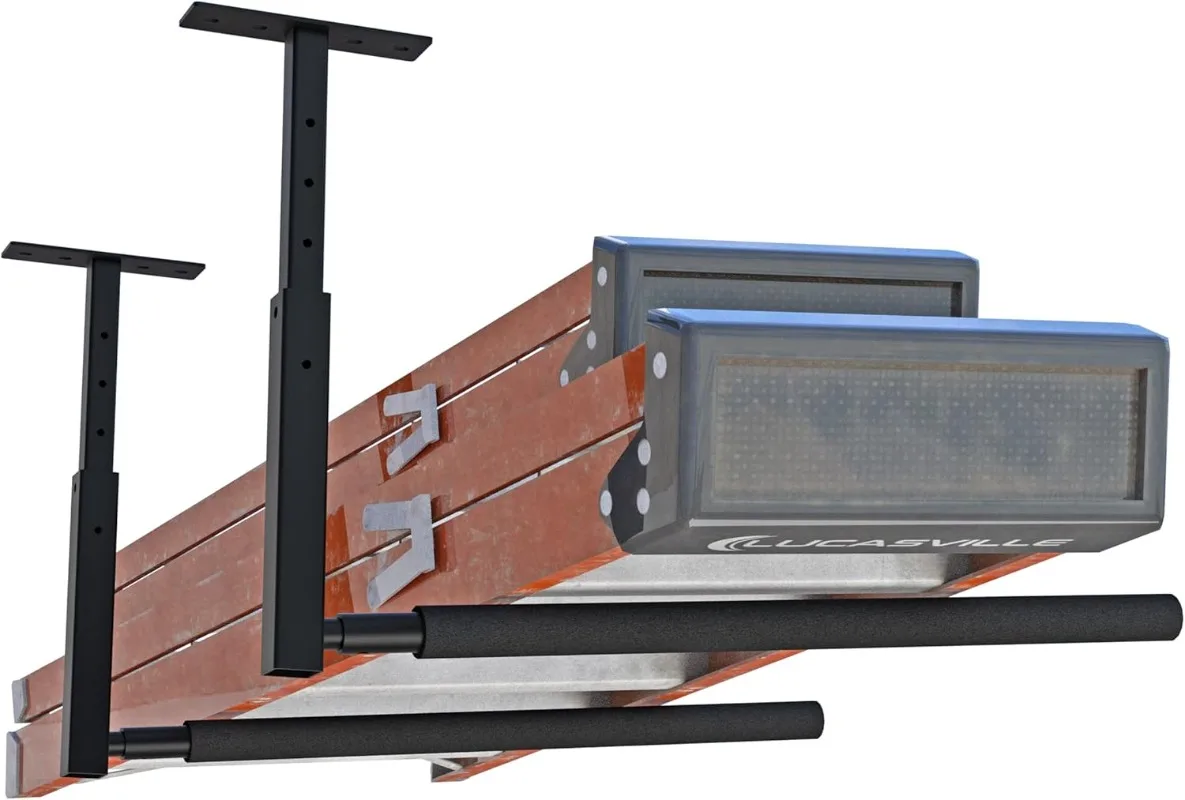 Adjustable Ladder Ceiling Rack, Kayak Overhead Garage Storage Rack, Garage Ceiling Storage for Kayak, Ladder, Surfboard, Snowboa
Adjustable Ladder Ceiling Rack, Kayak Overhead Garage Storage Rack, Garage Ceiling Storage for Kayak, Ladder, Surfboard, Snowboa