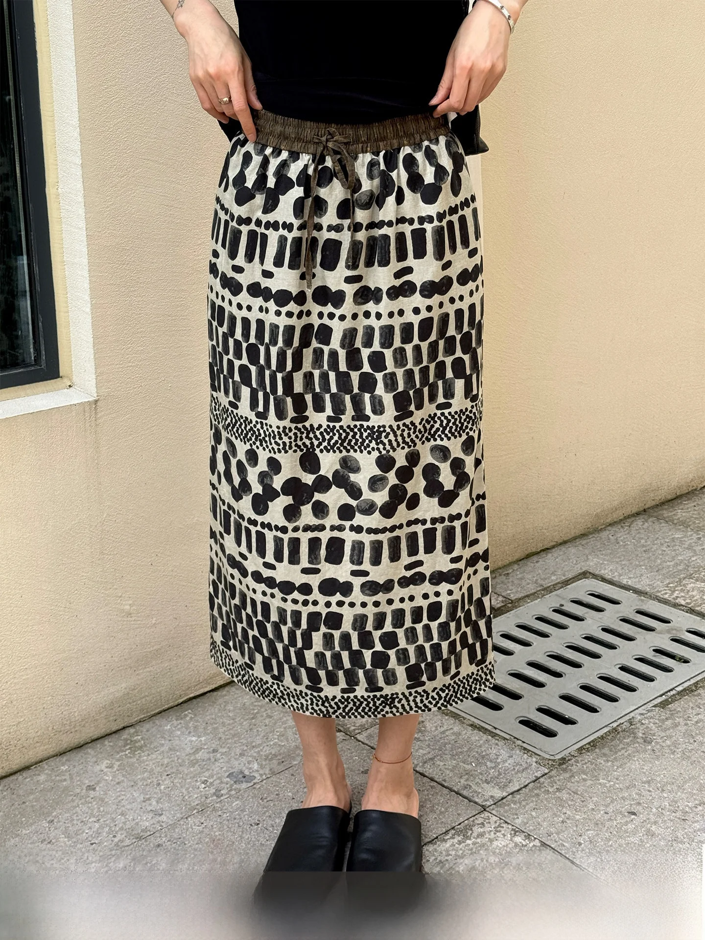 Langqing Geometric Retro Print Linen Half Skirt Women's Summer New Style Lyocell Silk Long Split Skirt Comfortable Elastic Waist
Langqing Geometric Retro Print Linen Half Skirt Women's Summer New Style Lyocell Silk Long Split Skirt Comfortable Elastic Waist