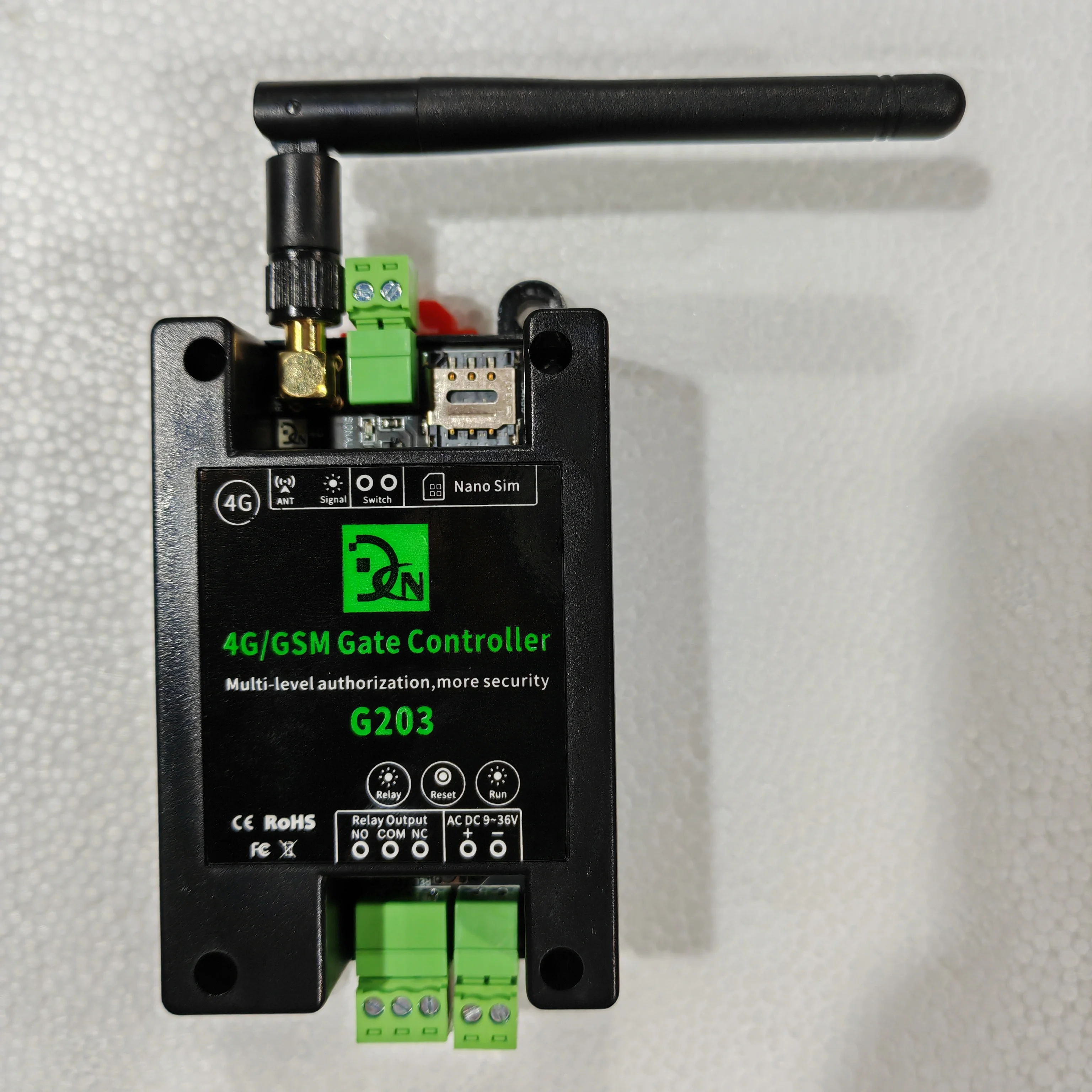 Smart new G203 4g version SMS GSM 4G sim card remote control 9V~ 36V Dc power switch relay automatic door receiver GSM
Smart new G203 4g version SMS GSM 4G sim card remote control 9V~ 36V Dc power switch relay automatic door receiver GSM