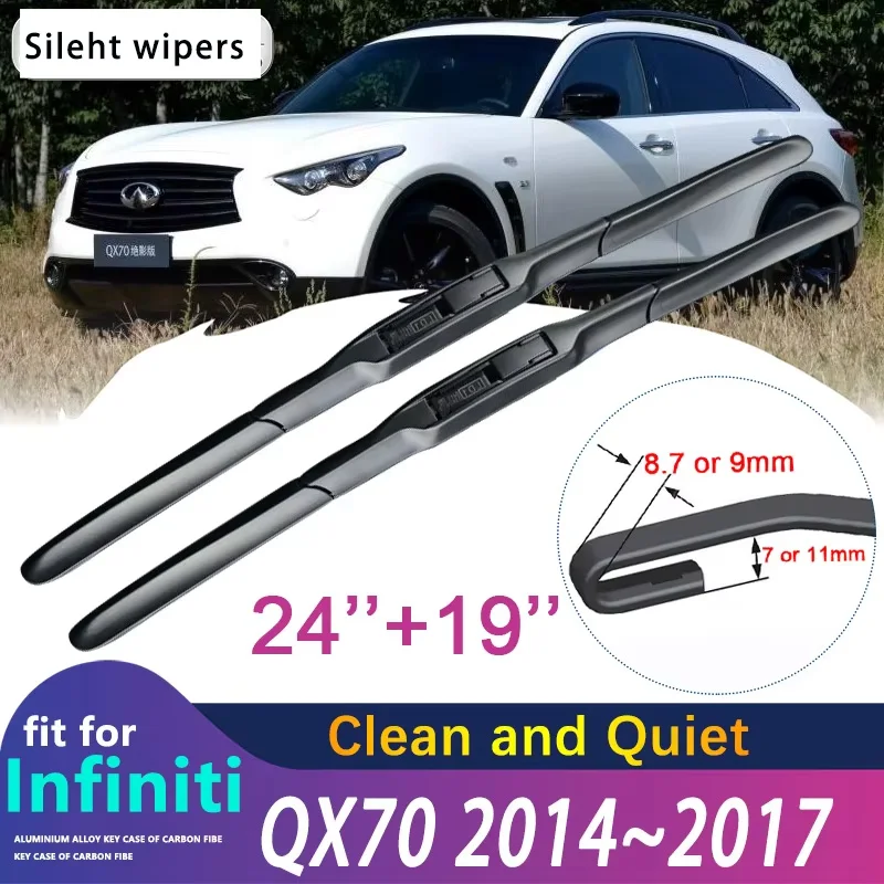 for Infiniti QX70 2014~2017 2015 2016 Car Wiper Blade Front Window Windscreen Windshield Wipers Car Accessories J Hook Type
for Infiniti QX70 2014~2017 2015 2016 Car Wiper Blade Front Window Windscreen Windshield Wipers Car Accessories J Hook Type