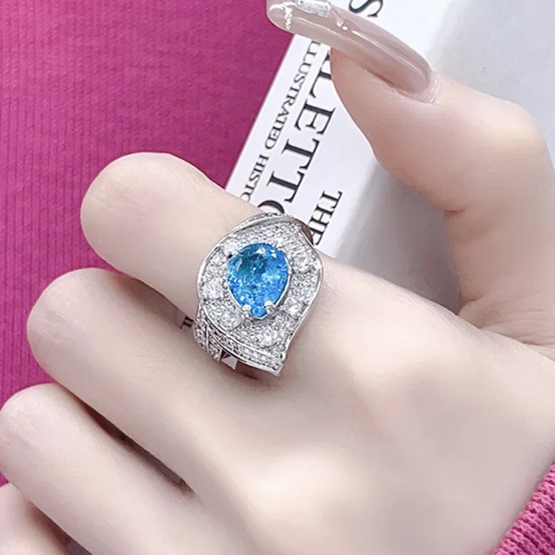 Luxury Water Drop Women Leaf Engagement Rings AAA Blue Cubic Zirconia Proposal 925 Silver Rings for Girlfriend Anniversary Gift 
Luxury Water Drop Women Leaf Engagement Rings AAA Blue Cubic Zirconia Proposal 925 Silver Rings for Girlfriend Anniversary Gift