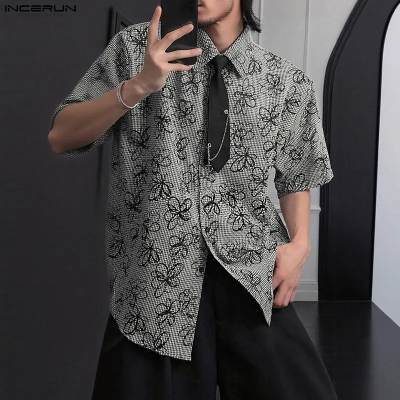 INCERUN Men Shirt Plaid Flower Printing Lapel Short Sleeve Summer Men Clothing Loose 2026 Korean Style Fashion Casual Male Tops
INCERUN Men Shirt Plaid Flower Printing Lapel Short Sleeve Summer Men Clothing Loose 2026 Korean Style Fashion Casual Male Tops