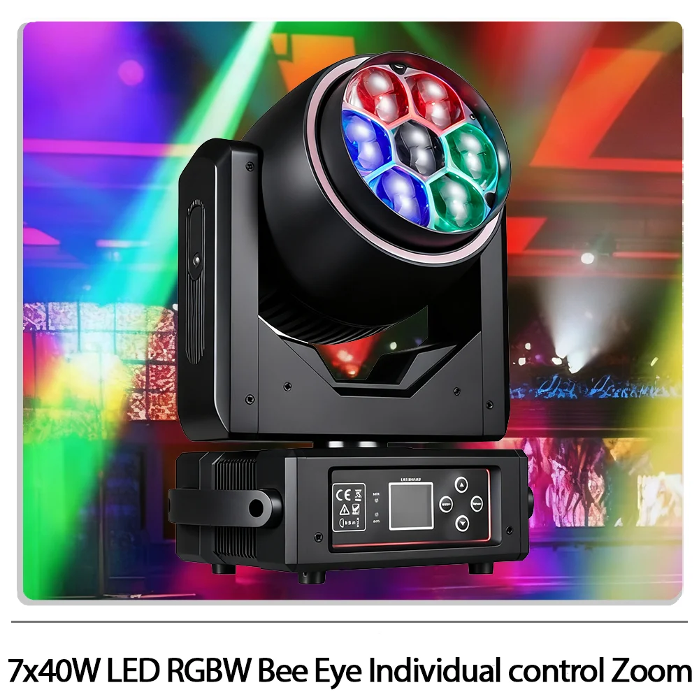 7X40W светодиодный RGBW Bee Eye Zoom с индивидуальным управлением, движущийся головной светильник с кольцевым эффектом вспышки RDM DMX512 для DJ Disco party bar
7X40W светодиодный RGBW Bee Eye Zoom с индивидуальным управлением, движущийся головной светильник с кольцевым эффектом вспышки RDM DMX512 для DJ Disco party bar