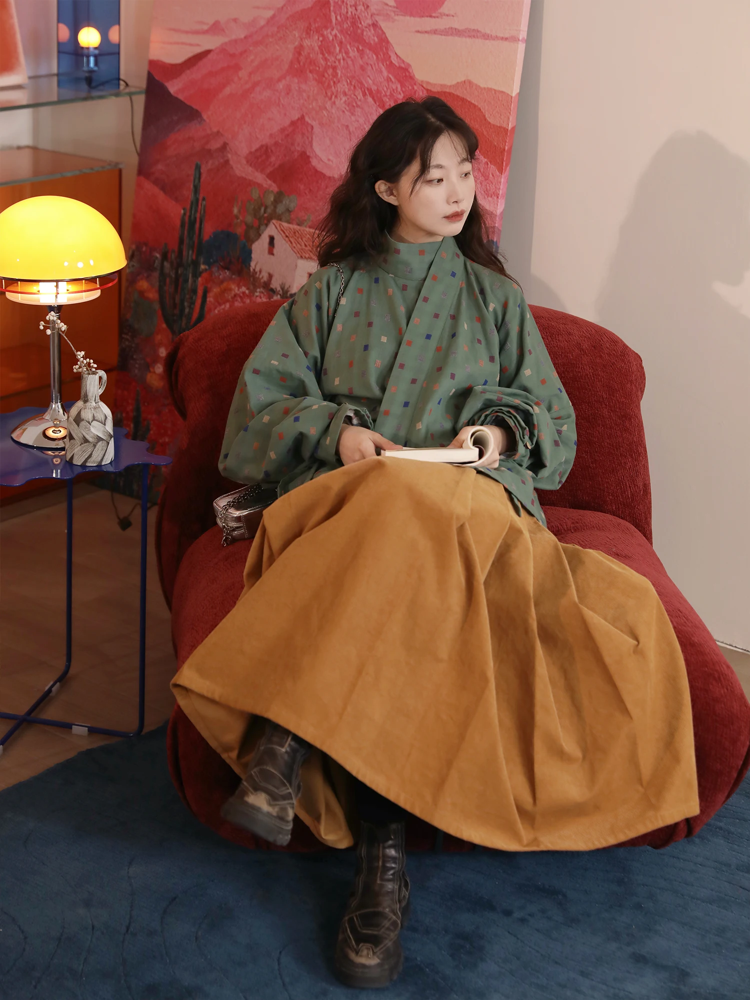 Pure Cotton Corduroy f Skirt with Elastic Waist Autumn Winter Vintage Women's Faion High Waist Golden Millet Face
Pure Cotton Corduroy f Skirt with Elastic Waist Autumn Winter Vintage Women's Faion High Waist Golden Millet Face