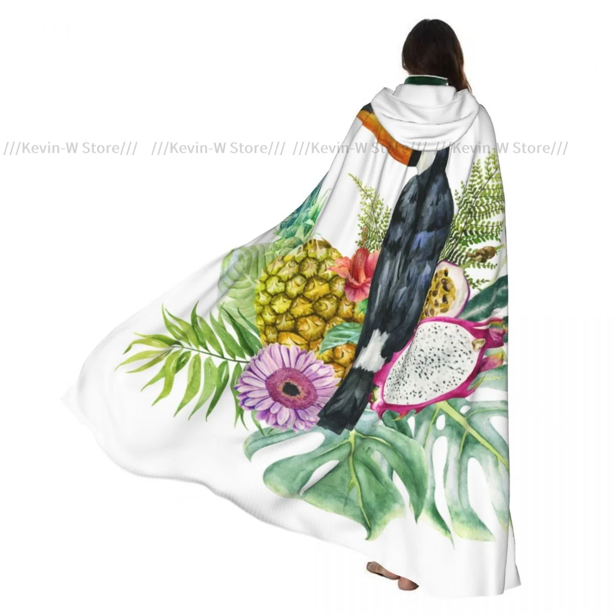 Tropical Toucan Fruits Flowers And Leaves Hooded Cloak Polyester Unisex Witch Cape Costume Accessory
Tropical Toucan Fruits Flowers And Leaves Hooded Cloak Polyester Unisex Witch Cape Costume Accessory