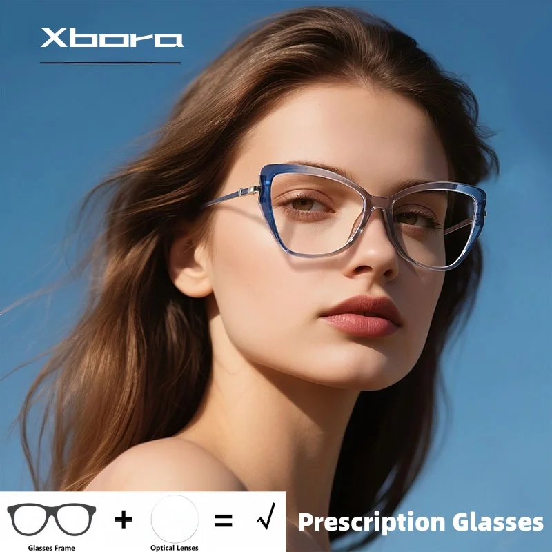 Xbora Handmade Personalized Prescription Glasses Anti Blue Light TR90 Cat Eye Myopia Eyewear Optical Eyeglasses for Women LS236
Xbora Handmade Personalized Prescription Glasses Anti Blue Light TR90 Cat Eye Myopia Eyewear Optical Eyeglasses for Women LS236