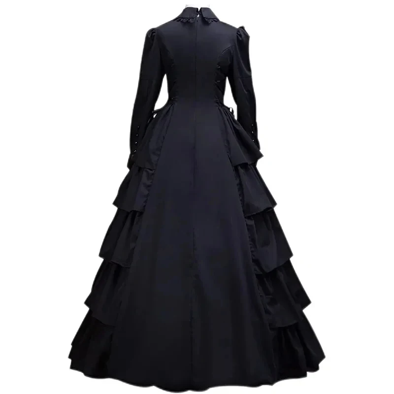 Halloween Renaissance Gothic Queen Princess Medieval Victorian Black tiered Cosplay Costumes Long Dress yy:89
Halloween Renaissance Gothic Queen Princess Medieval Victorian Black tiered Cosplay Costumes Long Dress yy:89