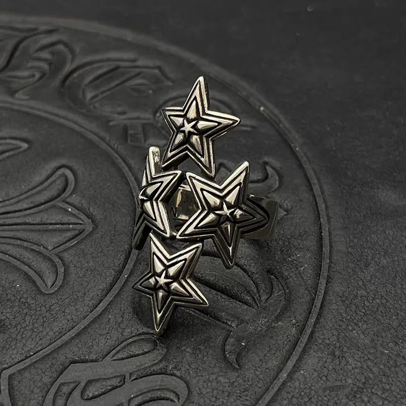 S925 sterling silver Thai silver retro quadruple star big ring star ring men's medieval domineering niche
S925 sterling silver Thai silver retro quadruple star big ring star ring men's medieval domineering niche