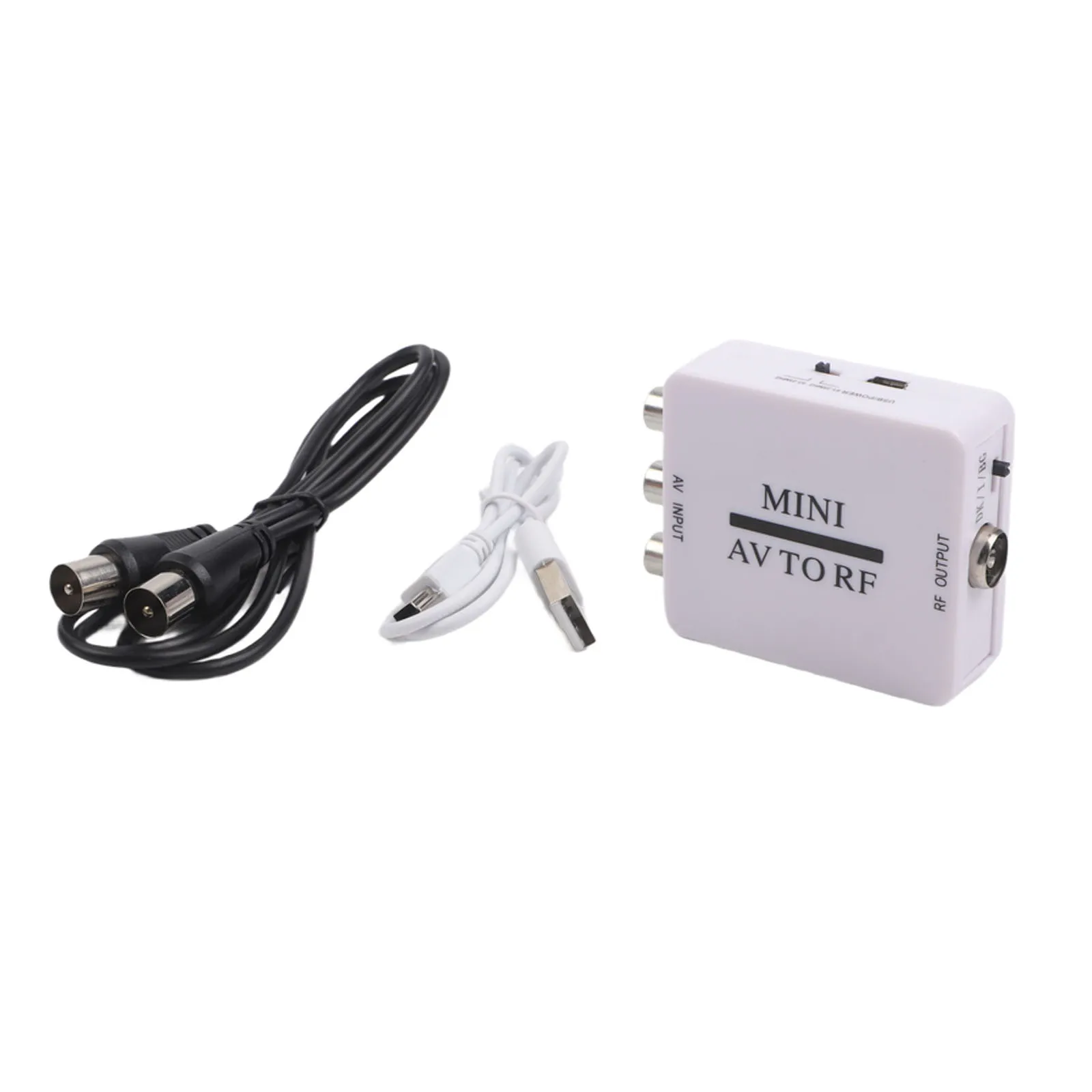 Composite to AV RF Coaxial Converter AV 2 RF Modulator Adapter Supports DVI Signals Compatible with TV VCR DVD Players
Composite to AV RF Coaxial Converter AV 2 RF Modulator Adapter Supports DVI Signals Compatible with TV VCR DVD Players