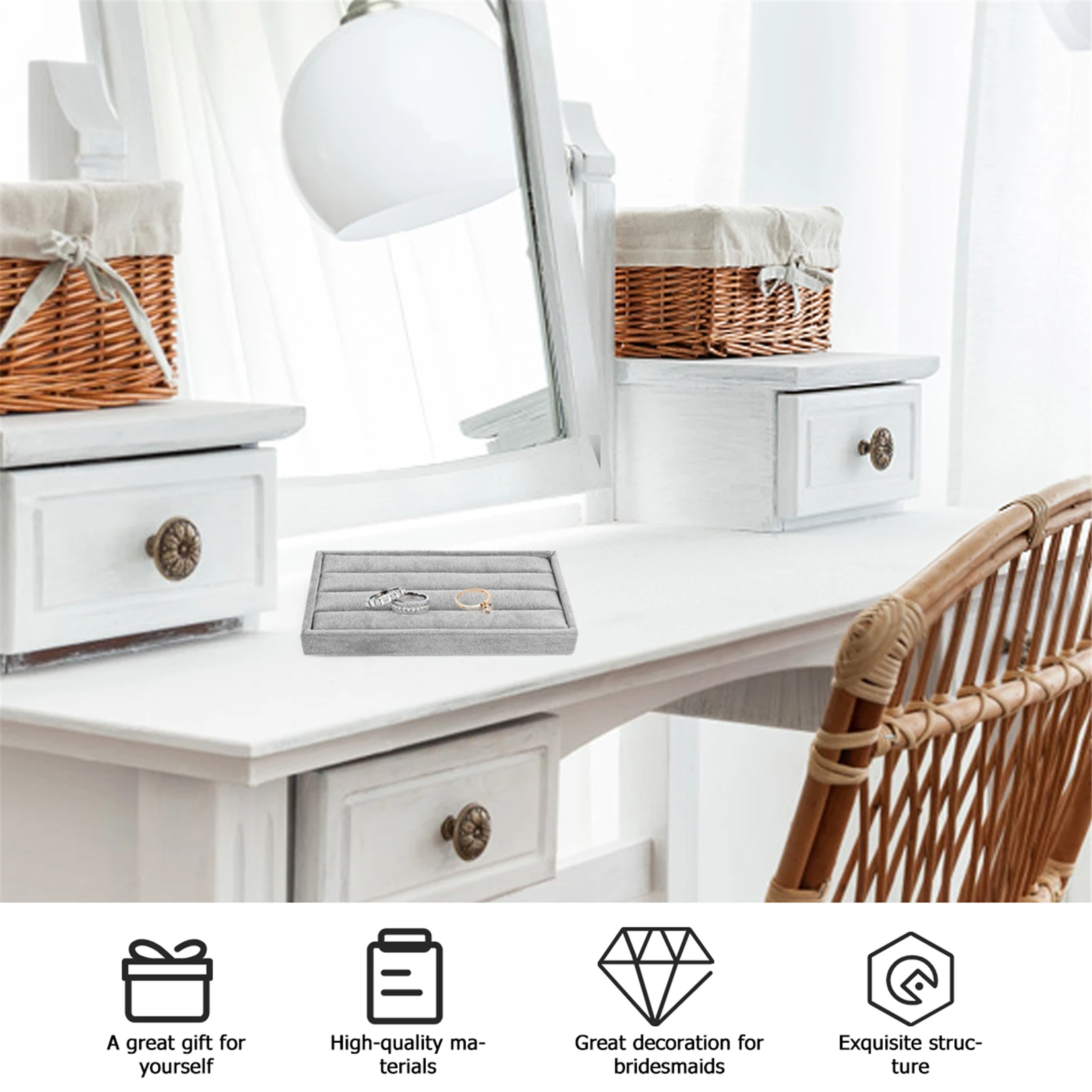 Premium Ring Display Tray Jewelry Storage Basket Desktop Organizer Space-Saving Lightweight Durable Smooth Surface For
Premium Ring Display Tray Jewelry Storage Basket Desktop Organizer Space-Saving Lightweight Durable Smooth Surface For