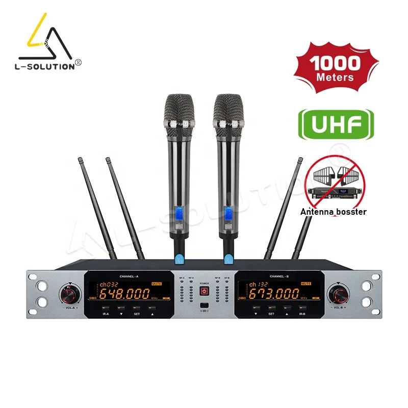 K2100 Professional Wireless Microphone For Stage Events 1000m UHF With Metal Shell High Quality Sound
K2100 Professional Wireless Microphone For Stage Events 1000m UHF With Metal Shell High Quality Sound