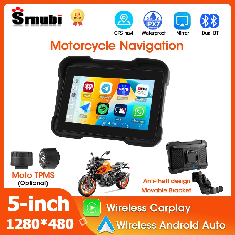 Srnubi 5-дюймовый мотоциклетный плеер, противоугонный дизайн, навигация, GPS, беспроводной Carplay, Android, зеркальный монитор, подвижный кронштейн, TPMS
Srnubi 5-дюймовый мотоциклетный плеер, противоугонный дизайн, навигация, GPS, беспроводной Carplay, Android, зеркальный монитор, подвижный кронштейн, TPMS