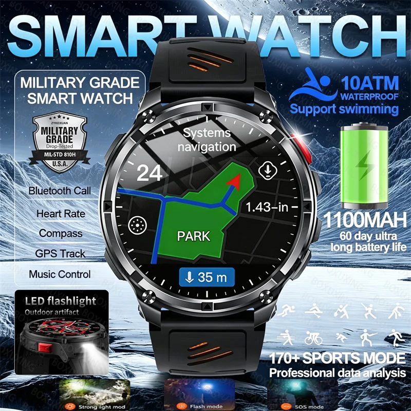 2026 New T-REX3 Built-in 1100mAh Outdoor Military GPS Compass Smart Watch 5ATM Waterproof Bluetooth Call Men Sports Smartwatch
2026 New T-REX3 Built-in 1100mAh Outdoor Military GPS Compass Smart Watch 5ATM Waterproof Bluetooth Call Men Sports Smartwatch