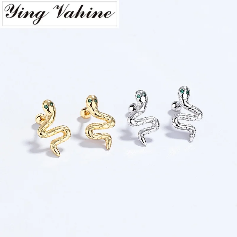 ying Vahine 925 Sterling Silver Piercing Jewelry Simple Style Green Zircon Animal Snake Stud Earrings for Women
ying Vahine 925 Sterling Silver Piercing Jewelry Simple Style Green Zircon Animal Snake Stud Earrings for Women