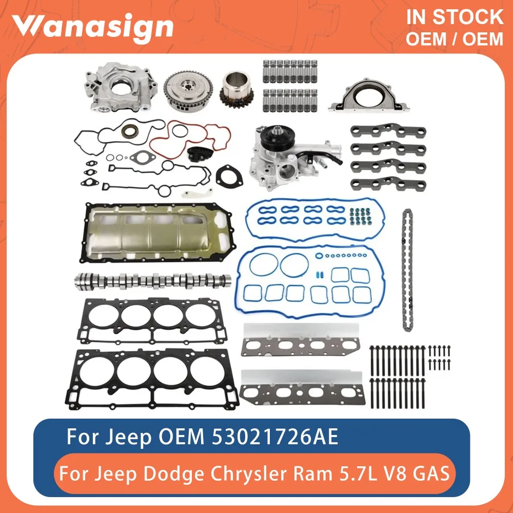 Engine Full Gasket Set Lifters Camshaft Timing Chain Oil Water Pump MDS Fit 5.7L For Chrysler Jeep Dodge Ram 1500 5.7L V8 GAS
Engine Full Gasket Set Lifters Camshaft Timing Chain Oil Water Pump MDS Fit 5.7L For Chrysler Jeep Dodge Ram 1500 5.7L V8 GAS
