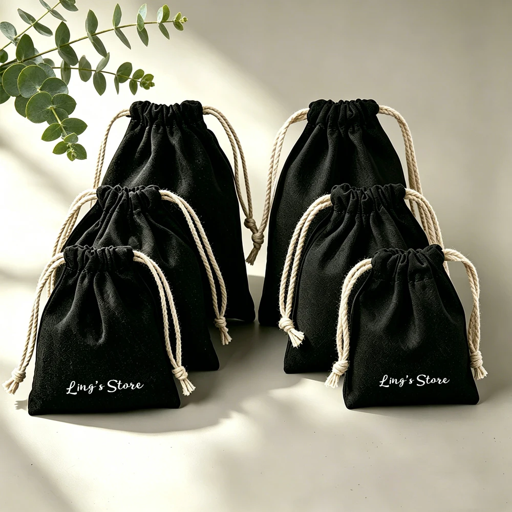 100Pcs Personalized Logo Jewelry Cotton Drawstring Bag Black White Canvas Muslin Pouch Keychain Cosmetic Watch Sunglasses Pocket
100Pcs Personalized Logo Jewelry Cotton Drawstring Bag Black White Canvas Muslin Pouch Keychain Cosmetic Watch Sunglasses Pocket
