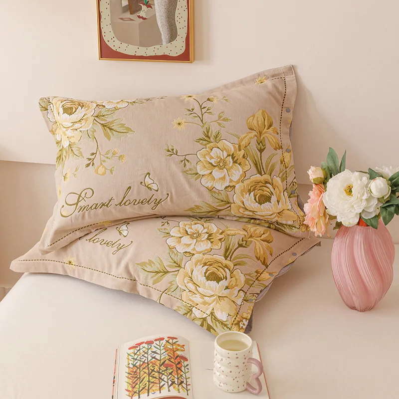 Cotton Jacquard Floral Pillowcase Soft Breathable Sleeping Cover Four Layer Envelope Snap Pillow for Room Decor Bedding Set
Cotton Jacquard Floral Pillowcase Soft Breathable Sleeping Cover Four Layer Envelope Snap Pillow for Room Decor Bedding Set